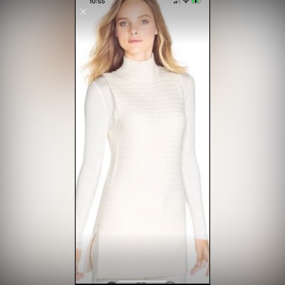 WHBM Sleeveless Mock Neck Cream Colored Tabard - Picture 6 of 6